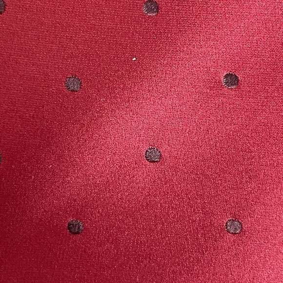Lanvin Paris Champagne‎ Mumm Designer Silk Necktie Red Brown Dots - Picture 5 of 5
